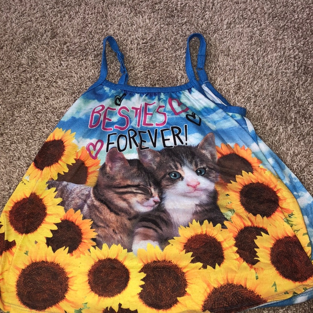 cute cat nighttime tank top